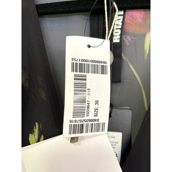 Rotate $469 Floral Size Small Maxi Dress Rosette Ruched Long Sleeve Formal NWT - Picture 9 of 13